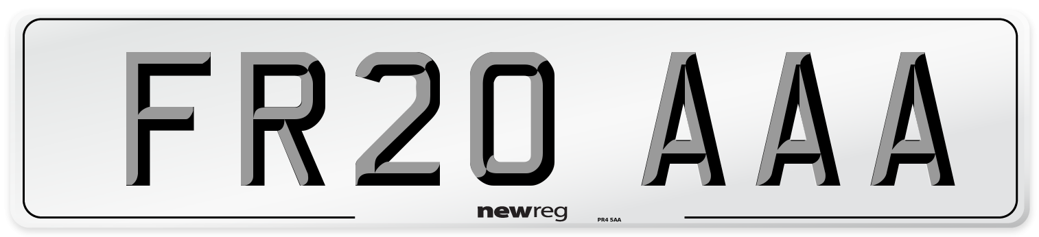 FR20 AAA Number Plate from New Reg